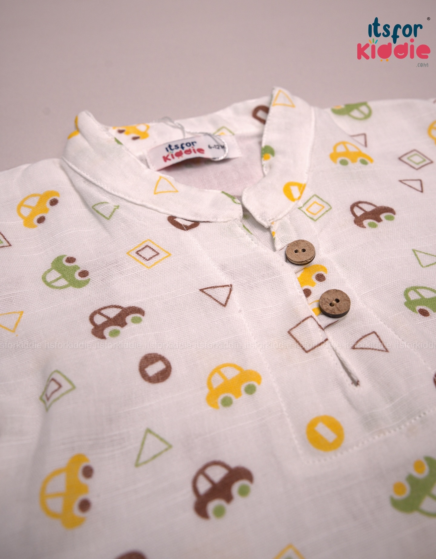 Boys’ Muslin Cotton Car Print Shirt & Shorts Set