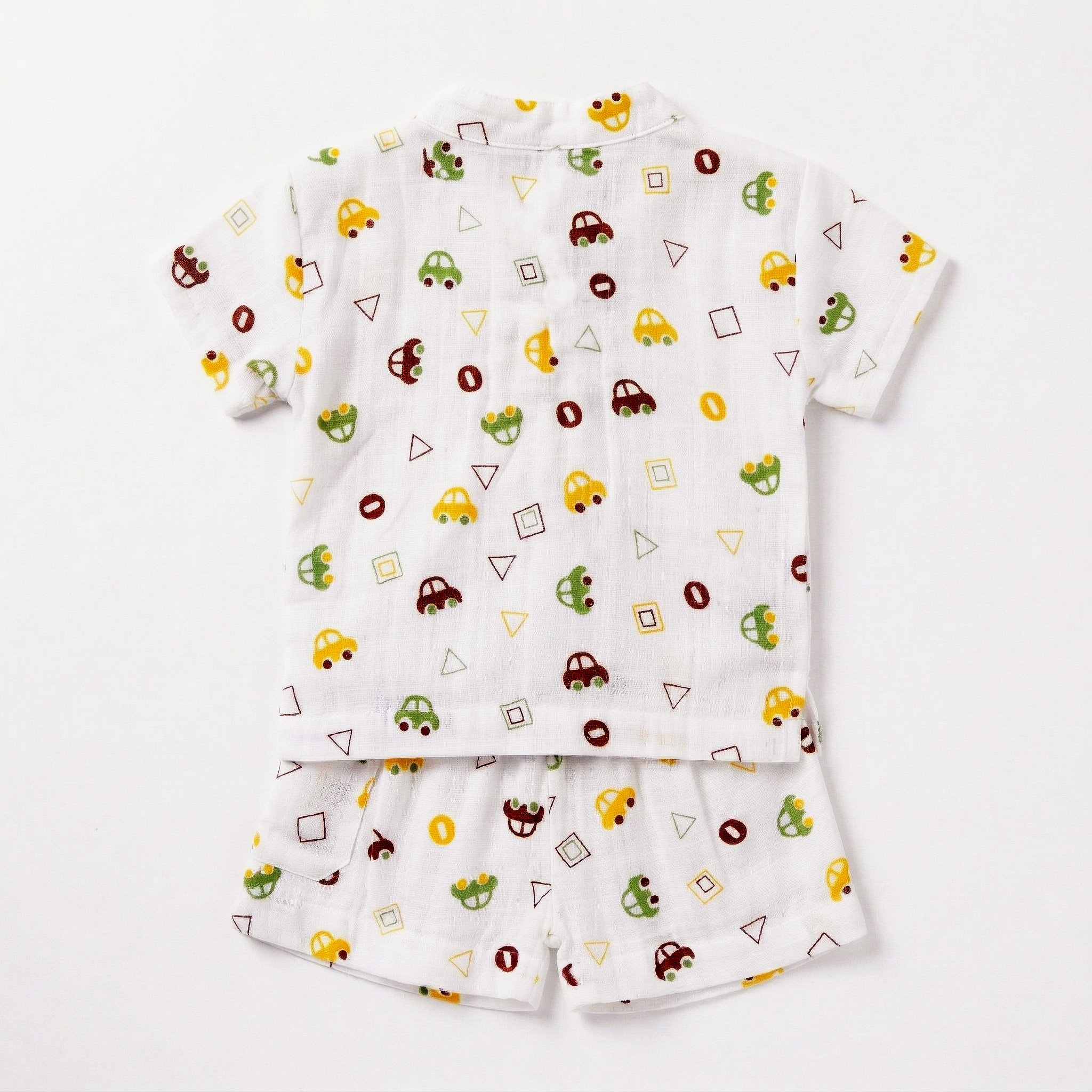 Boys’ Muslin Cotton Car Print Shirt and Shorts Set